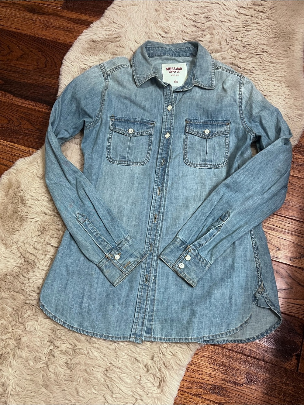 Mossimo Supply Co. Light Wash Denim Button-Up Shirt
